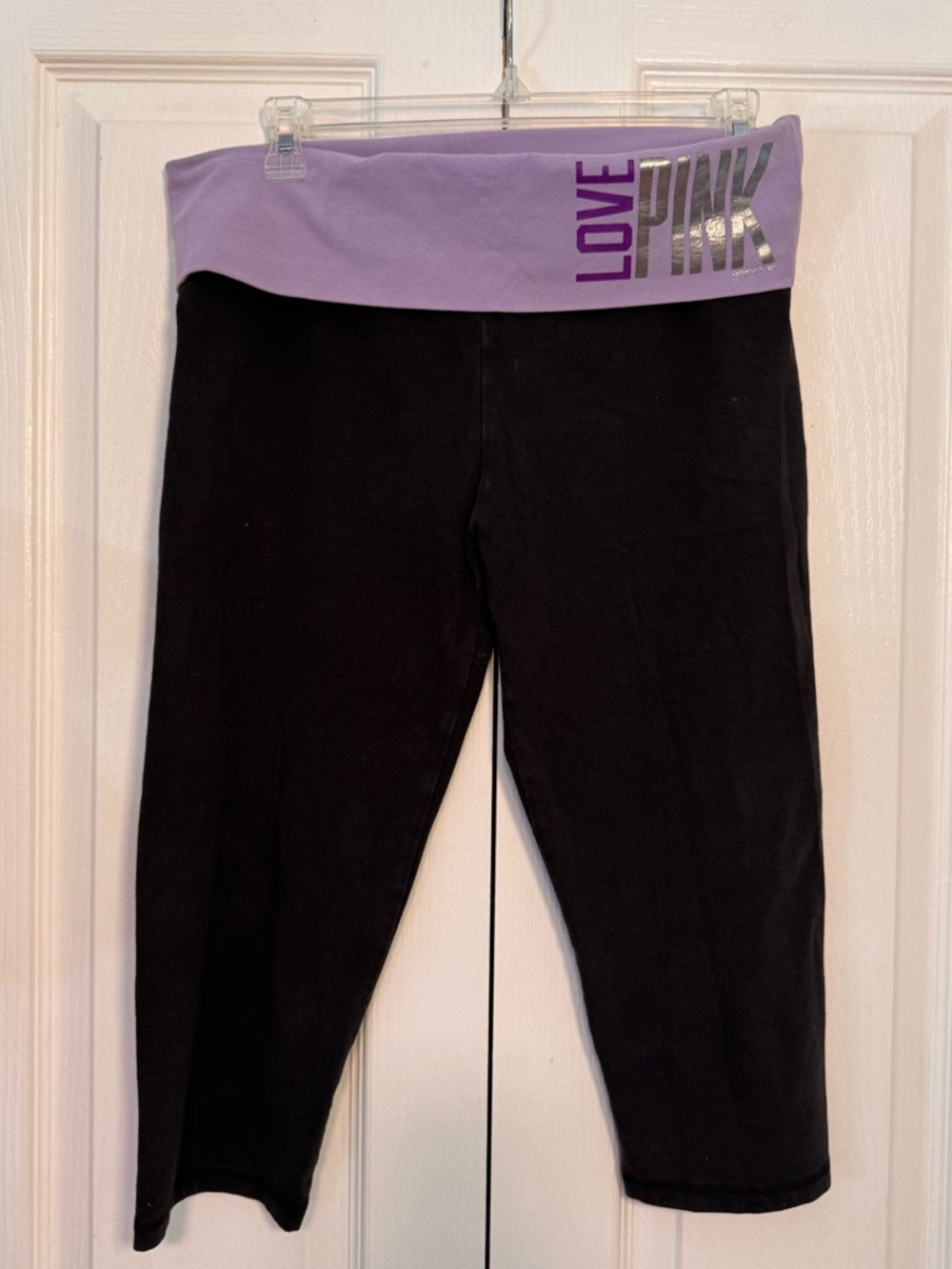 PINK foldover leggings cropped capris size large